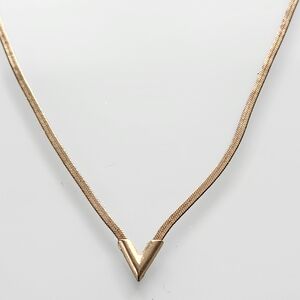 Flat Snake Clavicle Chain Gold V-Shaped Necklace